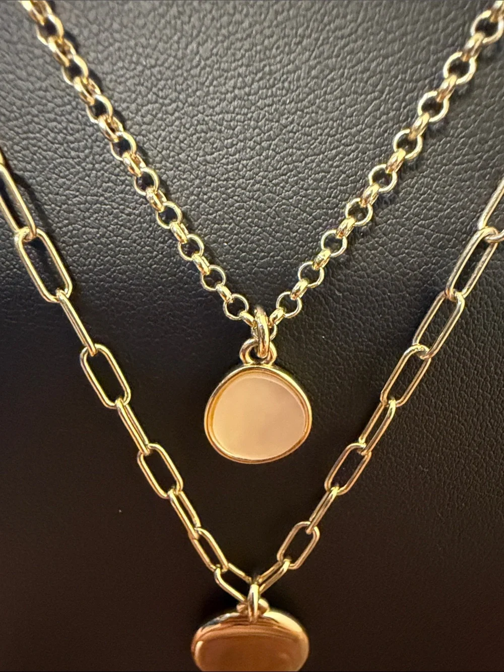 J. Crew Gold Double Strand Layered Pendant Necklace